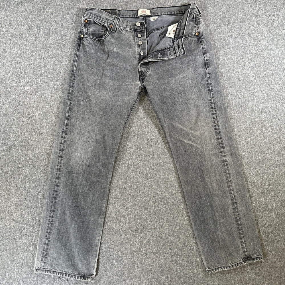 Vintage Levi's 501 Button Fly Jeans Gray Denim Men's 36x32 Made in Mexico